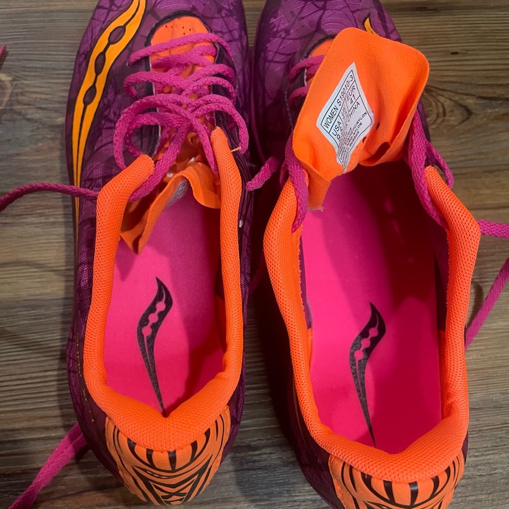 Saucony Women's Shay XC4 Flat Racing Shoe Size 9.5 Raspberry Pink Orange NWOT - Picture 9 of 12